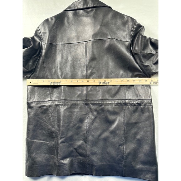 Vintage KC Collections Womens Black Leather Jacket Zip Collar Style Outerwear - Picture 9 of 9